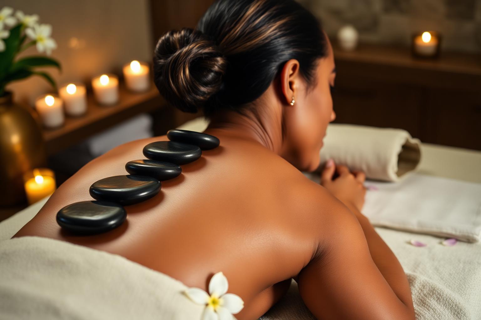 Hot stone massage treatment at Royal Swahili Singo N Massage